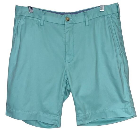 Polo Ralph Lauren Light Blue Classic Fit Pima Cotton Flat Front Shorts Size 32 - Picture 1 of 13